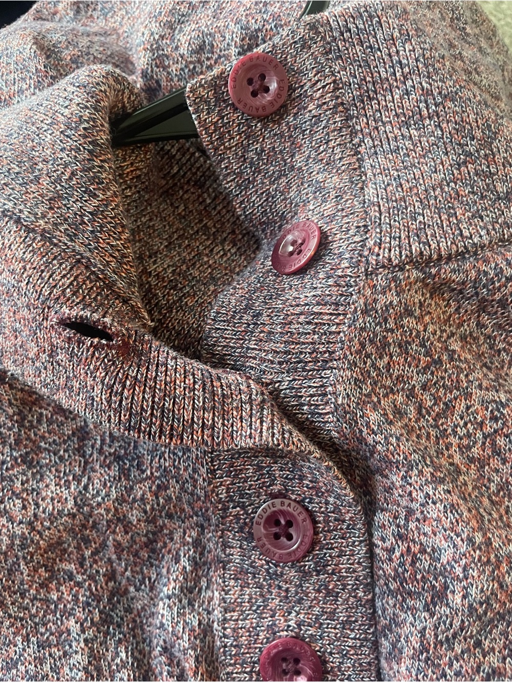 Eddie Bauer Size L Women’s Marled Button-Up Sweater - Picture 5 of 7